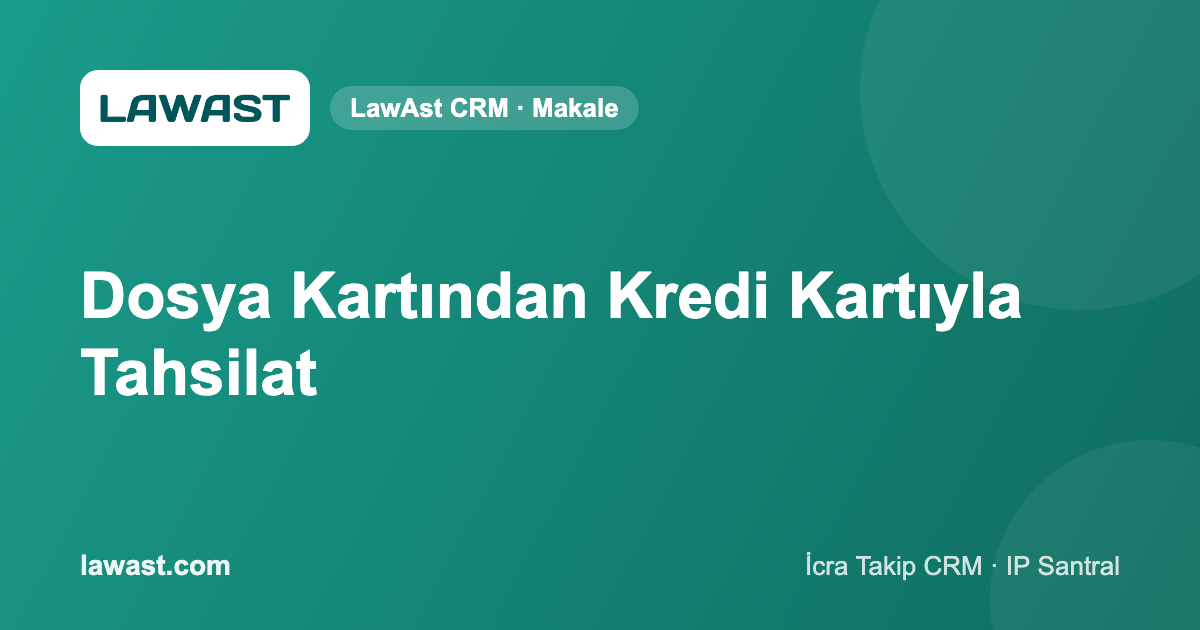 Dosya Kartından Kredi Kartıyla Tahsilat